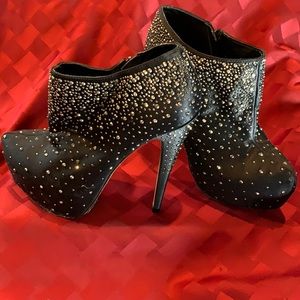 Aldo spiked rhinestone booties